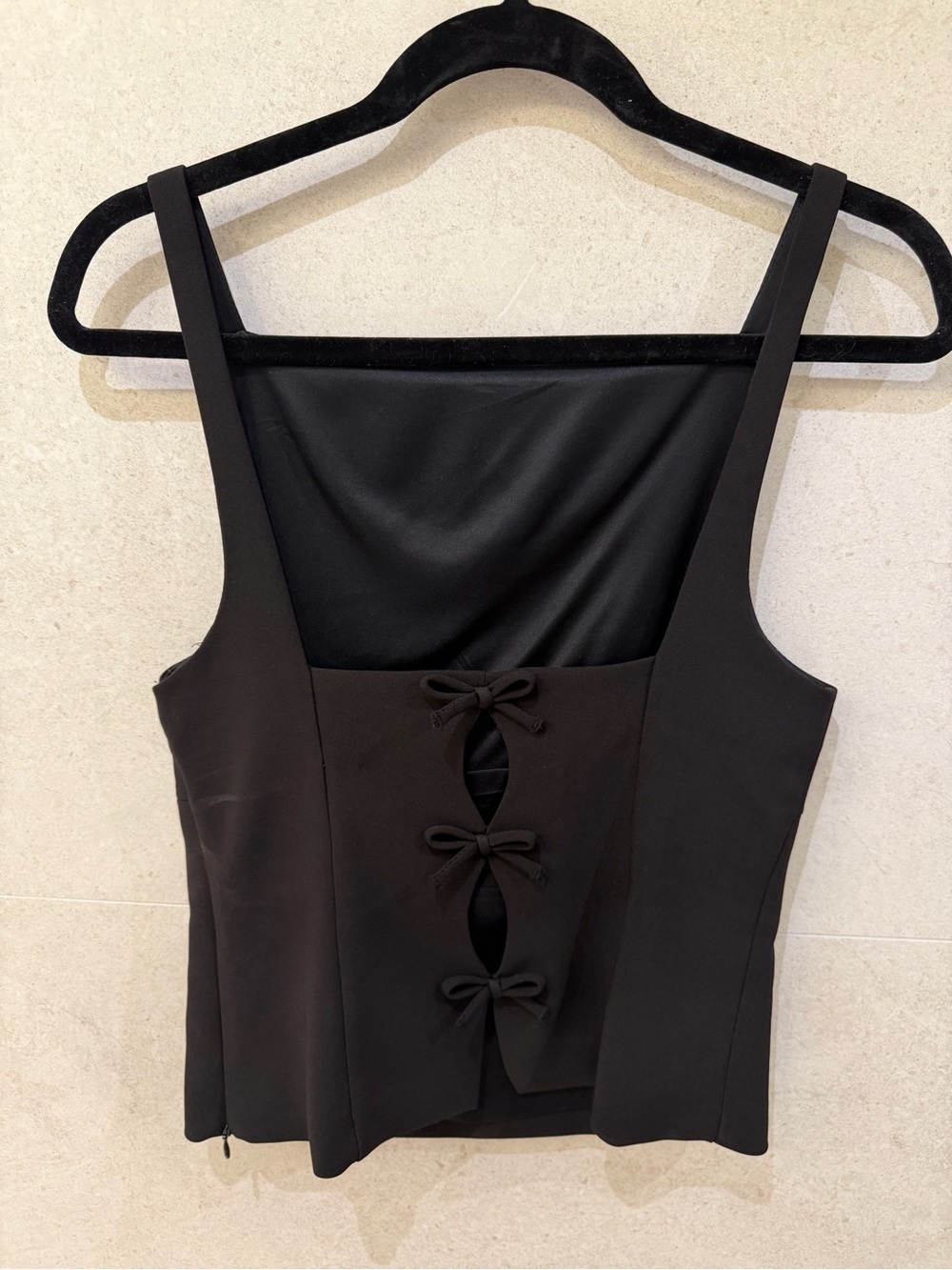 Zara Black Top with Decorative Bows